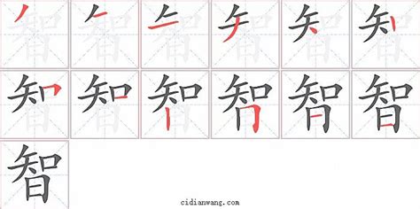 智筆畫|智字笔画、笔顺、笔划